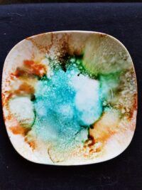 Stratosphere Clouds Accessory Dishes - Alcohol Ink Tile Art - Dragonflys Wings