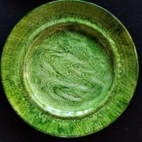 Green Green Clouds Accessory Dishes - Alcohol Ink Tile Art - Dragonflys Wings