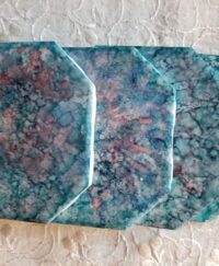 Sky Blue Pink Alcohol Ink Coaster Set - Dragonfly Wings
