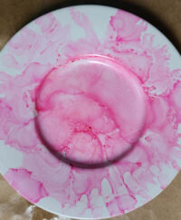 Pink splash Accessory Dishes - Alcohol Ink Tile Art - Dragonflys Wings