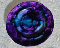 Midnight Accessory Dishes - Alcohol Ink Tile Art - Dragonflys Wings