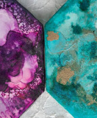 4x4 Purple Haze & Teal Upon Gold - UnFramed Tiles - Dragonflys Wings