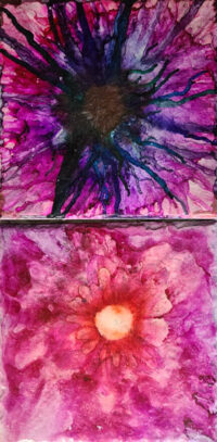 6x6 First Flower & Angry Flower - UnFramed Tiles - Dragonflys Wings