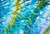 Wavy Fronds - Alcohol Ink Art Tile - Dragonflys Wings