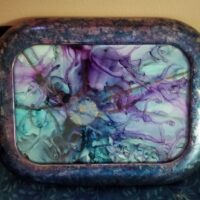Wizard - Alcohol Ink Art Tile - Dragonflys Wings