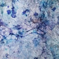 Silvered Blue Frenzy - Alcohol Ink Art Tile - Dragonflys Wings