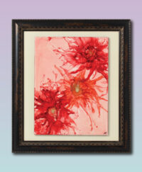 Three Red Mums - Dragonfly's Wings - Delaware Artist Lynne Robinson